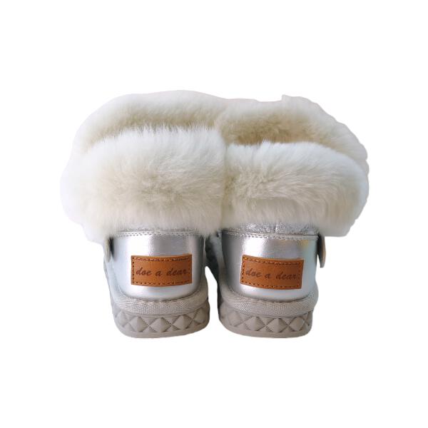 Silver Fur Trim Quilted Boot - doe a dear