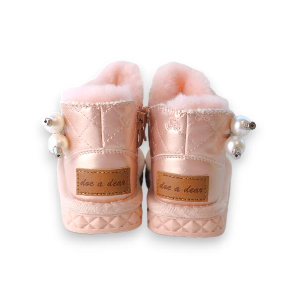 Pink Pearl Charm Quilted Boot - doe a dear