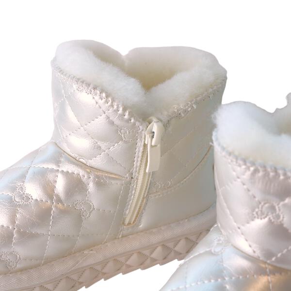 Ivory Pearl Charm Quilted Boot - doe a dear