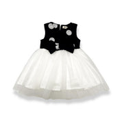 Black and White Polka Dot Wooly Tulle Dress - doe a dear
