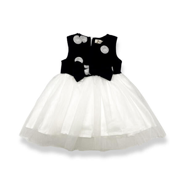 Black and White Polka Dot Wooly Tulle Dress - doe a dear