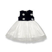 Black and White Polka Dot Wooly Tulle Dress - doe a dear