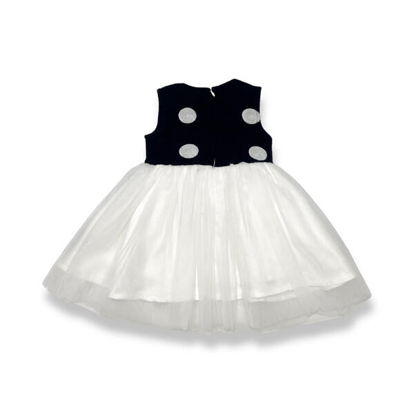 Black and White Polka Dot Wooly Tulle Dress - doe a dear