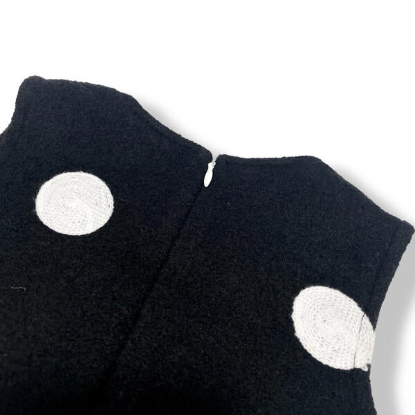 Black and White Polka Dot Wooly Tulle Dress - doe a dear