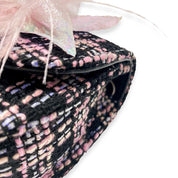 Black Feather Floral Tweed Purse - doe a dear