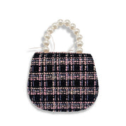 Black Feather Floral Tweed Purse - doe a dear