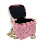 Dark Pink Embellished Vanity Quilted Purse - doe a dear