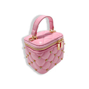 Dark Pink Embellished Vanity Quilted Purse - doe a dear