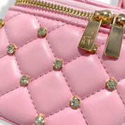 Dark Pink Embellished Vanity Quilted Purse - doe a dear
