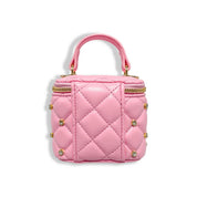 Dark Pink Embellished Vanity Quilted Purse - doe a dear