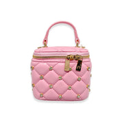 Dark Pink Embellished Vanity Quilted Purse - doe a dear