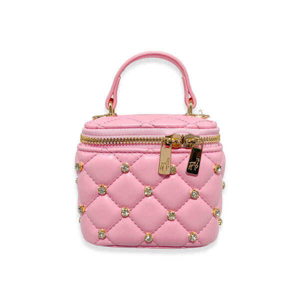 Dark Pink Embellished Vanity Quilted Purse - doe a dear