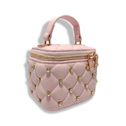 Light Pink Embellished Vanity Quilted Purse - doe a dear