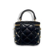Black Embellished Vanity Quilted Purse - doe a dear