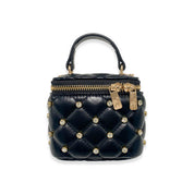 Black Embellished Vanity Quilted Purse - doe a dear