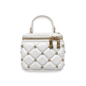 White Embellished Vanity Quilted Purse - doe a dear