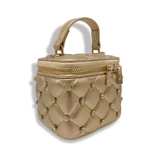 Gold Embellished Vanity Quilted Purse - doe a dear