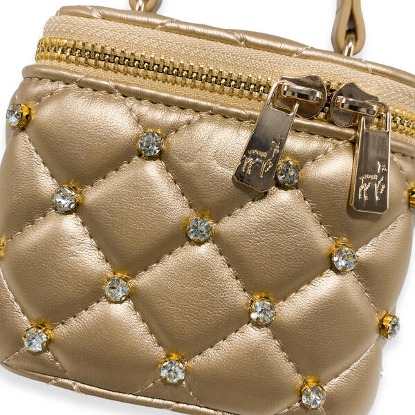 Gold Embellished Vanity Quilted Purse - doe a dear