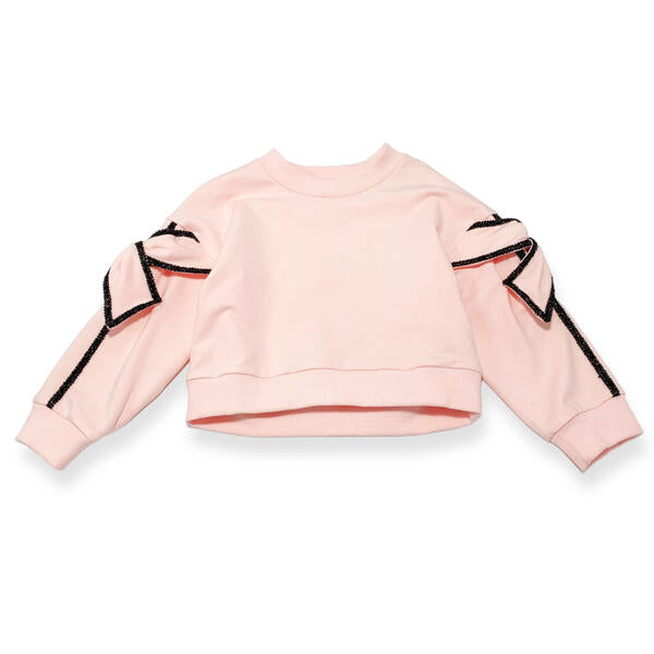 Bow Sleeve Sweatshirt Pink