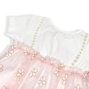 Pink 2-In-1 Glitter Floral Mesh Top - doe a dear