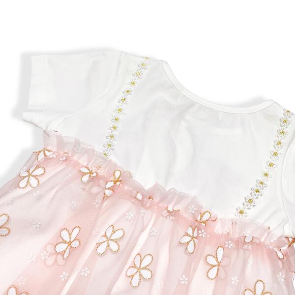 Pink 2-In-1 Glitter Floral Mesh Top - doe a dear