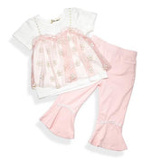 Pink 2-In-1 Glitter Floral Mesh Top - doe a dear