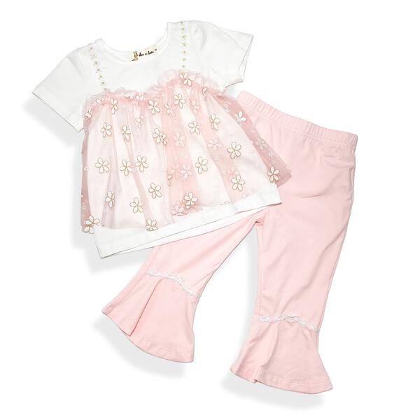 Pink 2-In-1 Glitter Floral Mesh Top - doe a dear