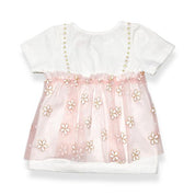 Pink 2-In-1 Glitter Floral Mesh Top - doe a dear
