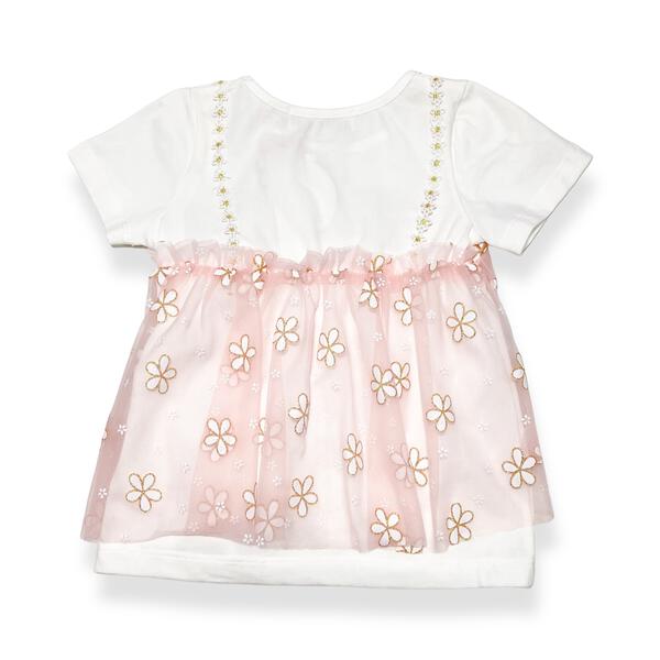 Pink 2-In-1 Glitter Floral Mesh Top - doe a dear