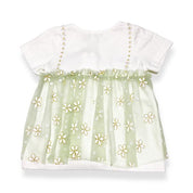 Green 2-In-1 Glitter Floral Mesh Top - doe a dear
