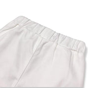 White Bow & Lace Split Hem Pants
