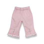Pink Bow & Lace Split Hem Pants