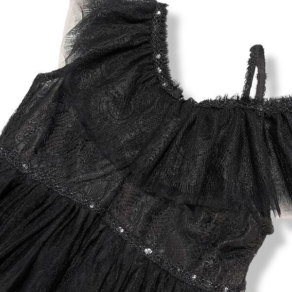 Black Off Shoulder Lace Dress - doe a dear