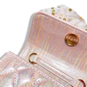 Crown Applique Shiny Quilted Purse - pink - doe a dear