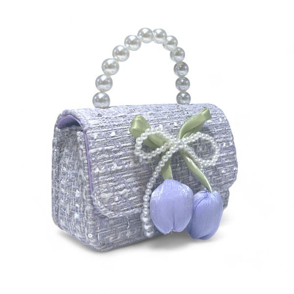 Lily & Bow Tweed Purse -purple - doe a dear