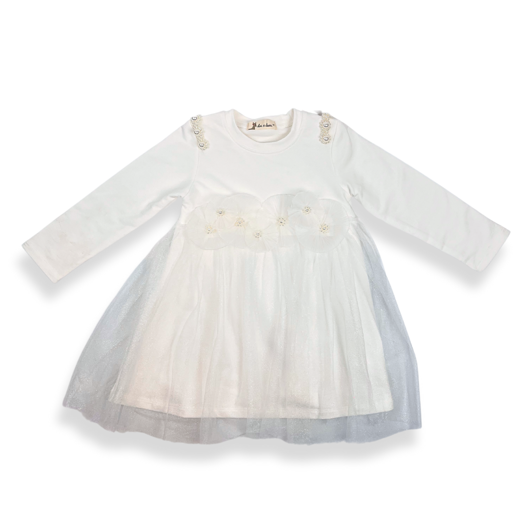 Pleat Applique Mesh Tulle Dress - doe a dear