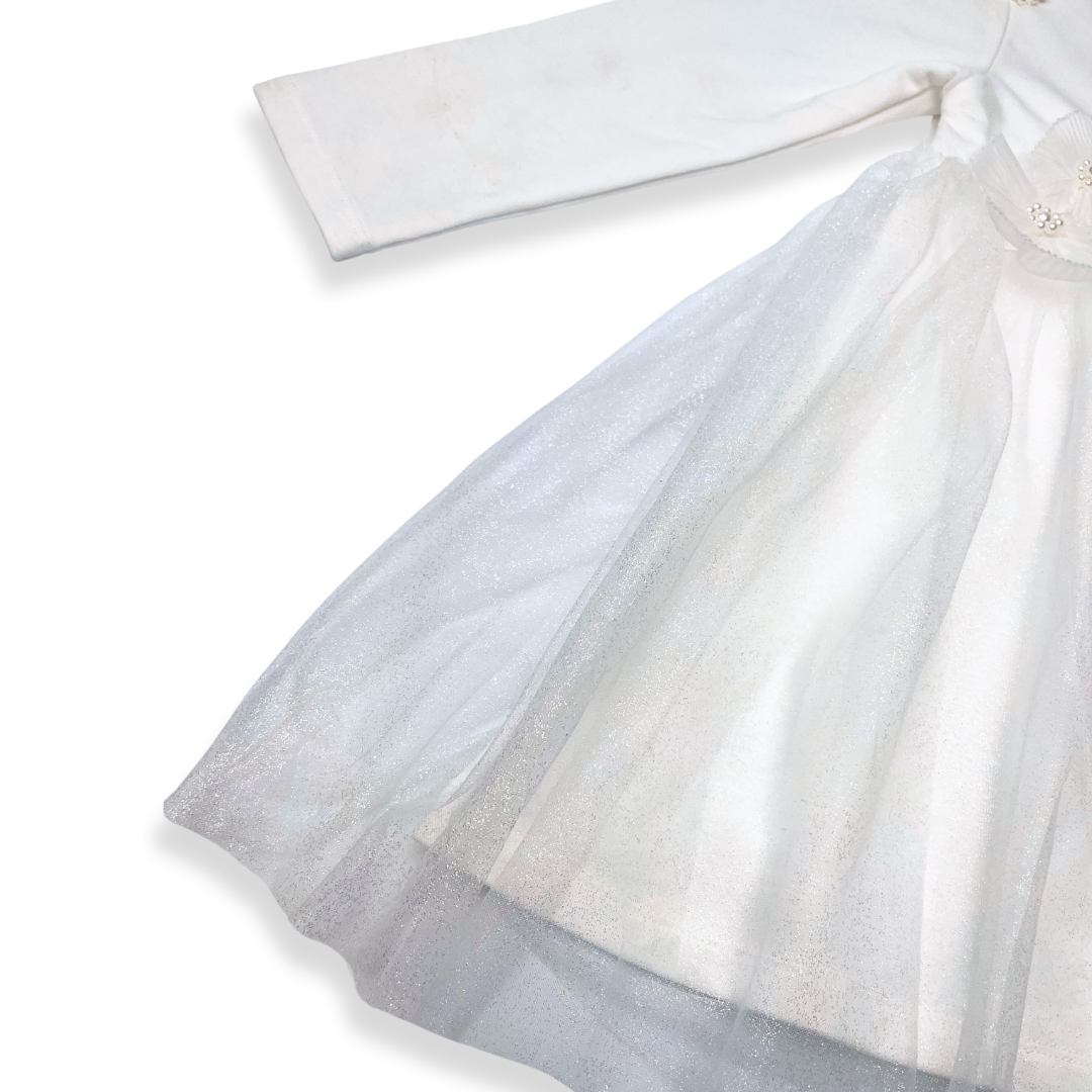 Pleat Applique Mesh Tulle Dress - doe a dear