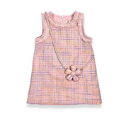 Sleeveless Tweed Dress with purse - Pink - doe a dear