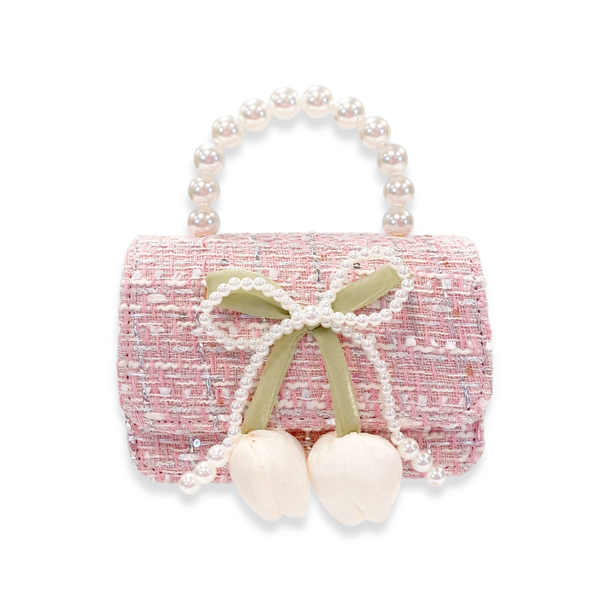 Lily & Bow Tweed Purse -pink - doe a dear