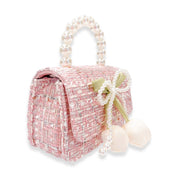 Lily & Bow Tweed Purse -pink - doe a dear
