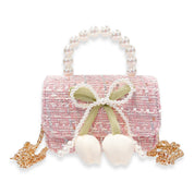 Lily & Bow Tweed Purse -pink - doe a dear