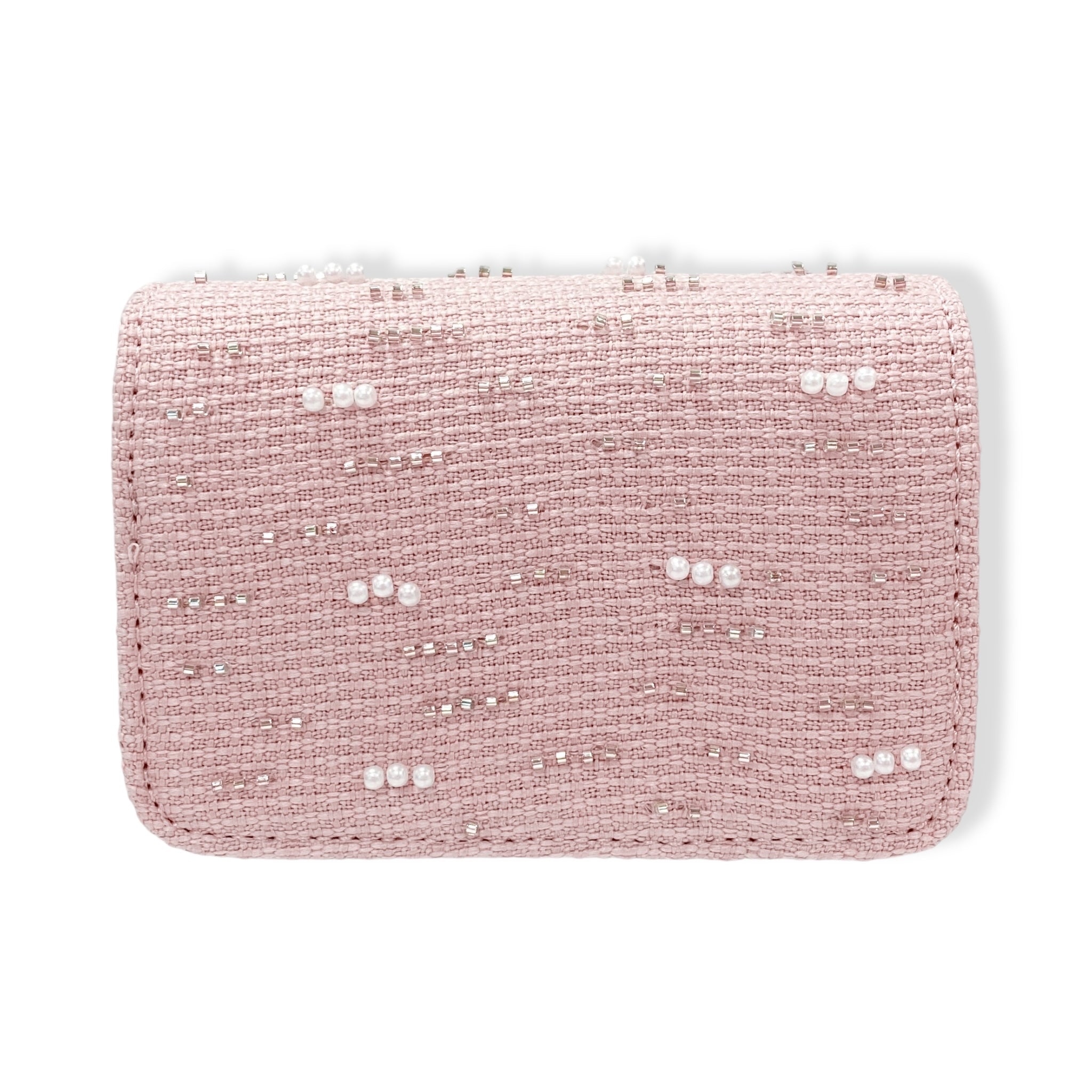 Pearls & Beads Tweed Purse -pink - doe a dear