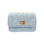 Pearls & Beads Tweed Purse -blue - doe a dear