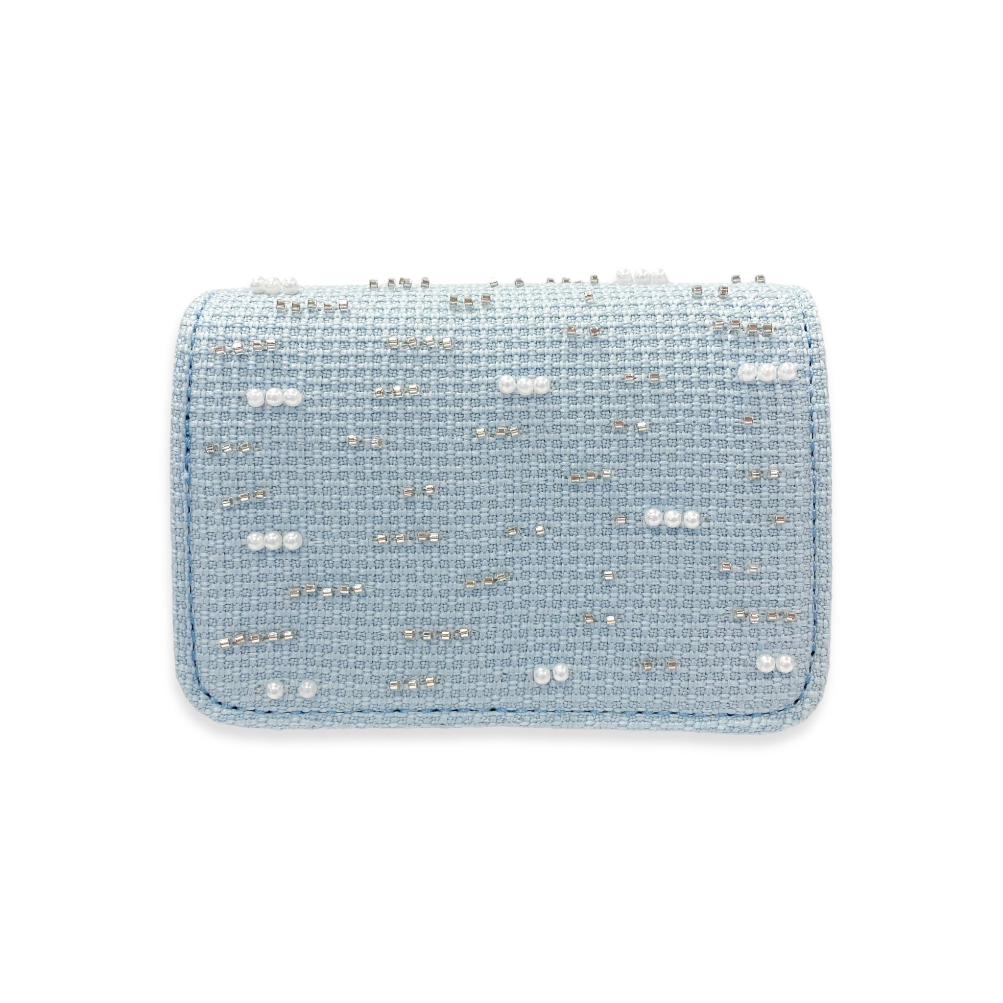 Pearls & Beads Tweed Purse -blue - doe a dear