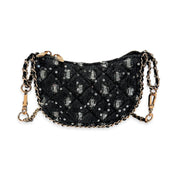Denim Crescent Purse- Black - doe a dear