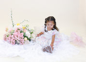 3D Rainbow Circle Mesh Tutu - white - doe a dear