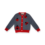 Ladybug Wooly Cardigan - Grey - doe a dear