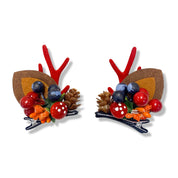 Berries Reindeers Ears Hair Clip - doe a dear