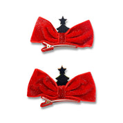 Velvet Christmas Tree Bows Hair Clip - doe a dear