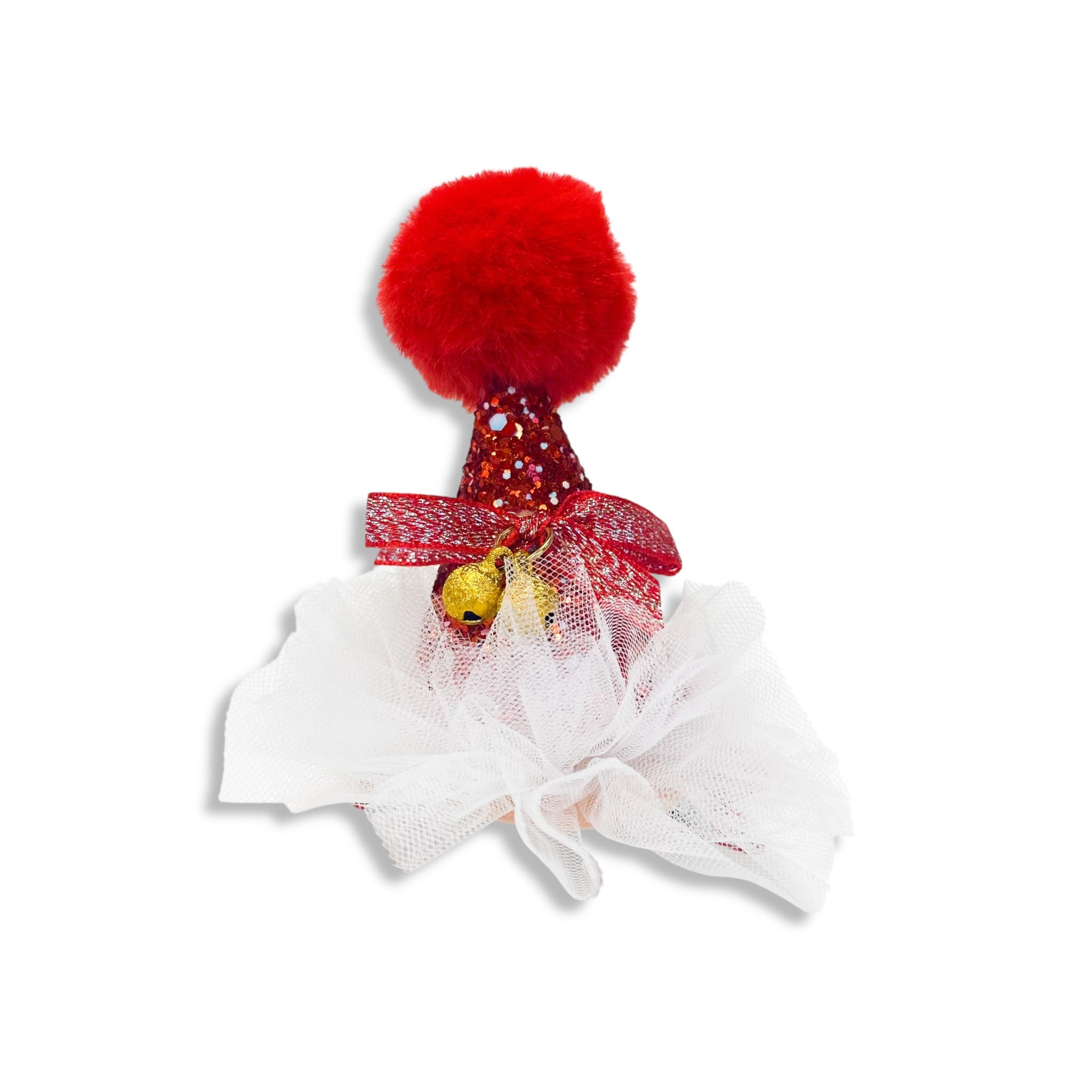 Mesh Bow With Pom Pom Hairclip Mesh Bow With Pom Pom Hairclip